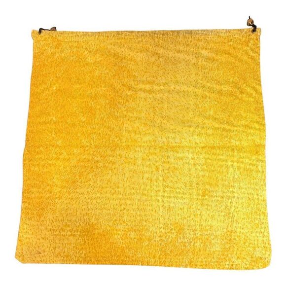 Vintage Fendi Italy Yellow Drawstring Dust Bag Black Logo & Stripes 15" Medium - Picture 4 of 6